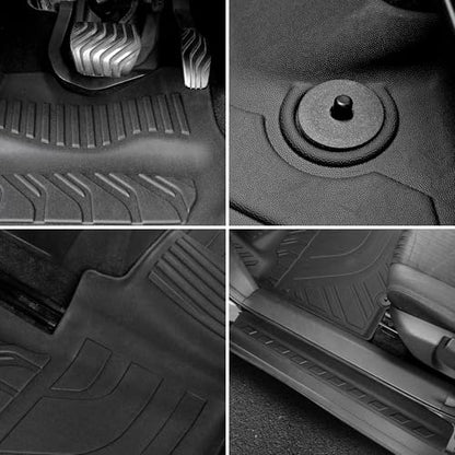 Floor Mats Fit for Nissan Rogue 2014-2020 (NOT for Sport/Select/Hybird/7-Seat), TPE All Weather Durable 1st and 2nd Row Floor Liners Door Sill Guards for Nissan Rogue Accessories