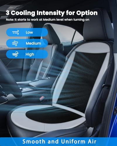 COMFIER Cooling Car Seat Covers Front Seats, Black 12V Cooling Car Seat Cushions, Front Seat Covers for Cars SUV Universal