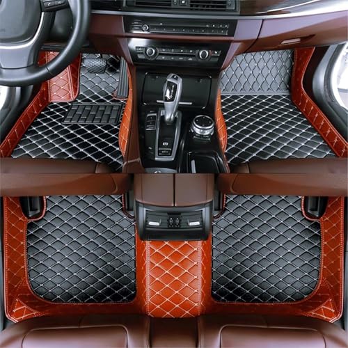 Custom Car Floor Mats Suitable for Cars, SUVs, Sports Cars, Trucks, car mats All-Weather Personalized, Fully Cover Luxury car Foot mats, Non-Slip Floor mats. (Light Brown and Black) - color: Light Brown and Black