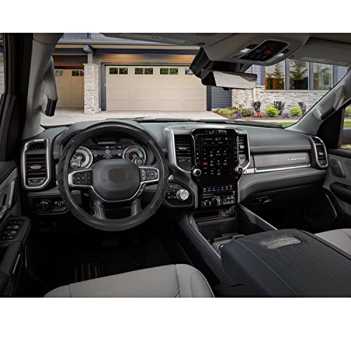GIANT PANDA Steering Wheel Cover for Dodge Ram 1500 - Car Steering Wheel Covers for Dodge Ram 2500 3500 15.5-16 inch - Gray - color: B-Black+Gray