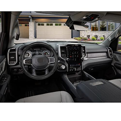GIANT PANDA Steering Wheel Cover for Dodge Ram 1500 - Car Steering Wheel Covers for Dodge Ram 2500 3500 15.5-16 inch - Gray - color: B-Black+Gray