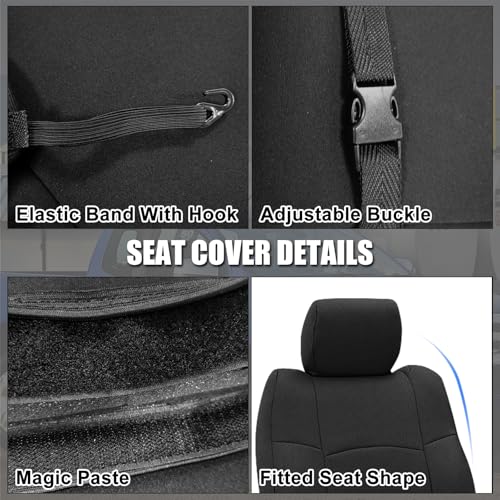 SAPUBK Custom-Fit Rear Seat Covers Replace for 2013-2018 Dodge Ram and 2019-2021 Classic Ram 1500 2500 Crew Cab Bench Seat, Premium Neoprene with Composite Soft Foam Lining Breathable Seat Cover