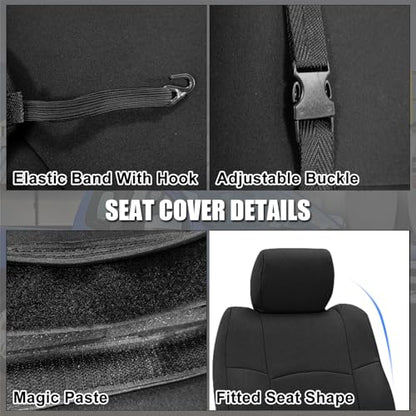 SAPUBK Custom-Fit Rear Seat Covers Replace for 2013-2018 Dodge Ram and 2019-2021 Classic Ram 1500 2500 Crew Cab Bench Seat, Premium Neoprene with Composite Soft Foam Lining Breathable Seat Cover