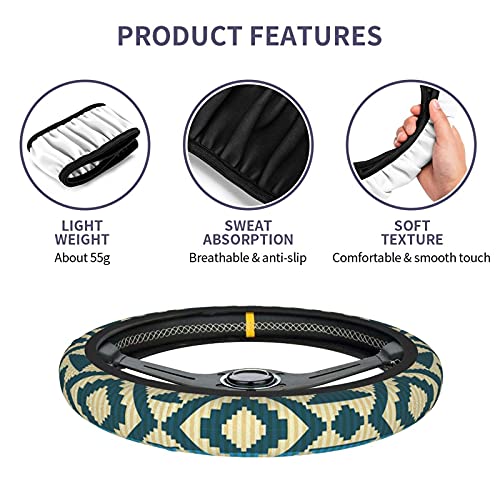 Custom Stretchy Neoprene Car Steering Wheel Cover, Add Your Own Personalized Text Message Image Anti Slip and Sweat Absorption Universal Fit Vehicle, SUV, Trucks