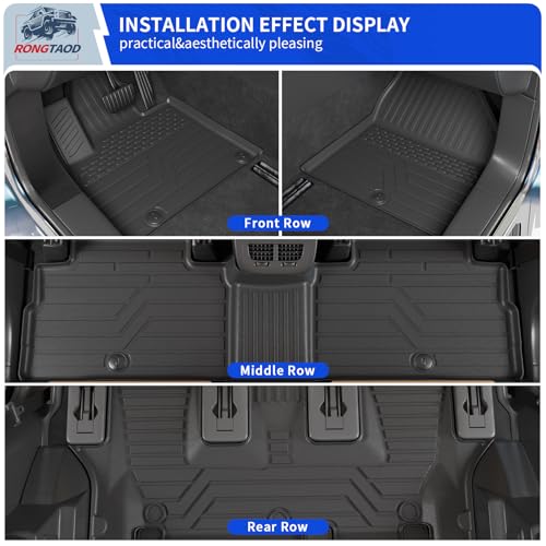 Floor Mats Compatible with 2020-2025 Kia Telluride 7 Seats (Not for 2027) Cargo Liner Back Seat Cover Kick Mat 2024 Telluride Accessories (Floor Mats+Trunk Mat+2nd&3rd Row Backrest Mat) - color: Floor Mats+Trunk Mat+2nd Backrest Mat
