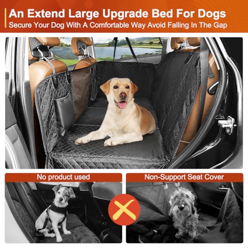 Vailge Dog Car Seat Cover, Dog Hammock for Car Backseat, Non Inflatable seat Cover for Back seat,Hard Bottom Back Seat Protector for Cars,Trucs & SUVs - size: Standard