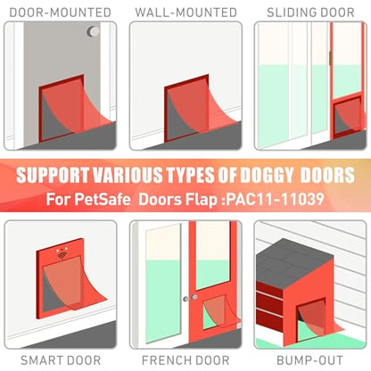 2 Pack Dog Door Replacement Flap with Magnetic Closure, Compatible with PetSafe Freedom Dog and Cat Door PAC11-11039 Large 10 1/4" w x 17" h with 10PCS Screws - size: Large