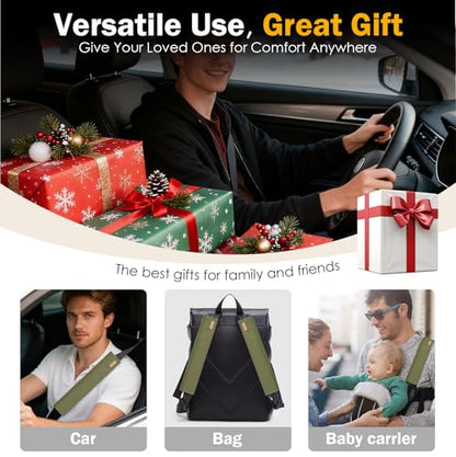 2-Pack Seat Belt Covers, Universal Car Seat Belt Pads Protector for Comfortable Driving, Relief Neck & Shoulder Pain, Fits All Cars & Backpack Straps (05-Green) - color: 05-Green