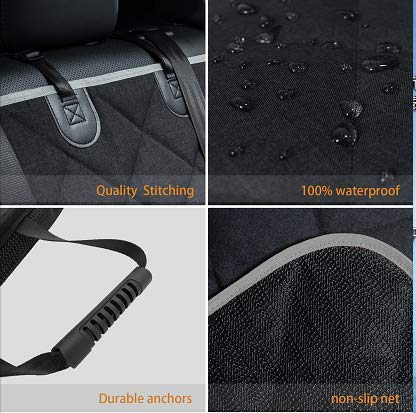 petalage Dog Car Seat Cover Waterproof 56” x 50“ for for Trucks Cars & SUVs Back Seat Heavy-Duty Nonslip Pet Car Seat Cover Protector - size: 56"Truck-gray edge