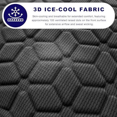Gel Car Seat Cushion, Non-Slip Breathable Automotive Front Seat Bottom Cushion Pad, Comfortable & Cooling Seats Cover Interior Mat for Sedans SUVs Trucks, Car Accessories (Black)