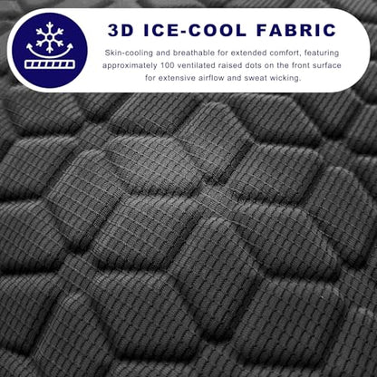 Gel Car Seat Cushion, Non-Slip Breathable Automotive Front Seat Bottom Cushion Pad, Comfortable & Cooling Seats Cover Interior Mat for Sedans SUVs Trucks, Car Accessories (Black)