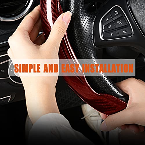 Steering Wheel Cover, 2PCS Segmented Steering Wheel Protector, Carbon Fiber Anti-Slip and Durable Car Accessory, Universal Fit for Most Cars，SUVs (Carbon Fiber Brown) - color: Carbon Fiber Brown