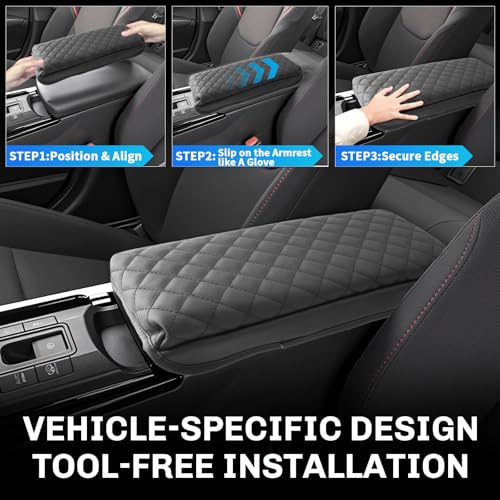 SXCY for 2025 2026 Toyota Prius Armrest Cover Pad for 2023-2026 Toyota Prius Accessories 2023 2024 2025 2026 Prius Center Console Cover w/Soft Cotton Cushion (Added-Pad w/Side Pockets) - color: 2023-2026 Prius Add Pad