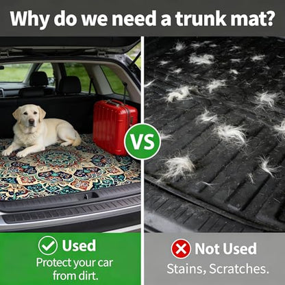 Car Trunk Mat - Universal Size 29" x 39", Bohemian Style Cargo Liner, Car Accessory for SUVs/Sedan/Wagons, Durable Protective Mat, Trunk Liner for Families/Travel Enthusiasts - style: Bohemian style-8