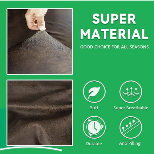 molasofa Leather Like RV Dinette Cushion Covers, RV Booth Seat Cover Stretchable Camper Cushion Couch Covers Washable Slipcovers for Camper Car Bench (1 Backrest Cover & 1 Bench Cover, Dark Brown) - color: 02brown, size: 1 Bench Cover & 1 Backrest Cover