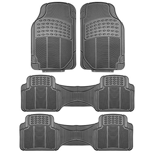 FH Group Car Floor Mats - Heavy-Duty Rubber for Cars, Universal Fit 3 Rows Full Set, Trimmable ClimaProof Floor Mats, For SUVs, Truck, Gray - color: Gray, size: Front: 28.7" x 18.5" Rear: 54.4" x 17.1", style: 3 Row Set