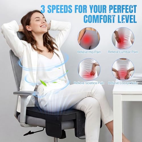 Cooling Seat Cushion with Fan, for Dad, 5V2A USB Powered (No Battery), Gel Cooling Seat Pad with 3-Speed Airflow, Plug-in Portable Seat Cushion for Office Chair, Car, Wheelchair