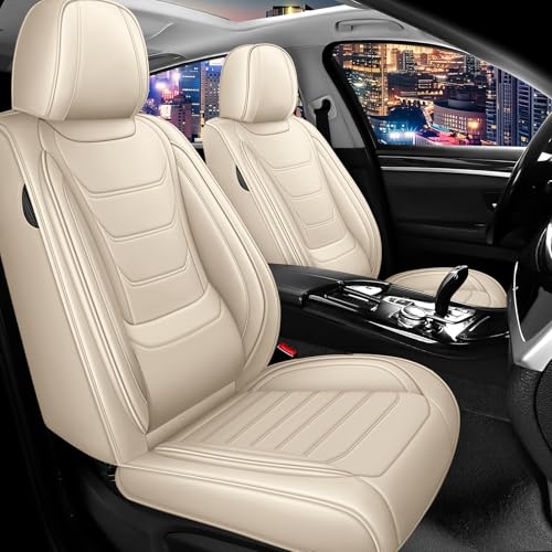 Car Seat Cover Full Set for Mercedes Benz GLA 250 Seat Covers 2017-2025, Nappa Leather Waterproof Seat Covers For Cars, Airbag Compatible, Universal Automotive Seat Covers(Standard Front Row/Beige) - color: Beige, size: Front Row Standard