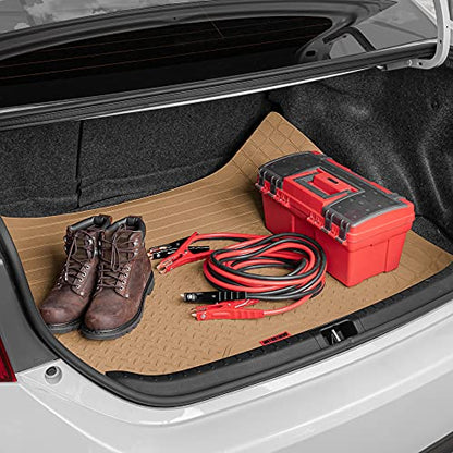 Motor Trend FlexTough Defender Floor Mats for Cars & TrunkShield Trunk Mat Set, Next-Gen Deep Dish Heavy Duty Car All Weather, Rubber Set Auto Truck Van SUV B09VYBHPDK - color: Beige, style: Cargo Combo