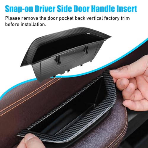 Jaronx Compatible with BMW X3 F25/X4 F26 Door Handle Cover,4PCS Driver Side Door Armrest Insert & Interior Passenger Pull Handle Covers for BMW X3 F25 2010-2016,X4 F26 2014-2017 (Carbon Fiber Pattern) - color: Carbon, size: 4Pieces