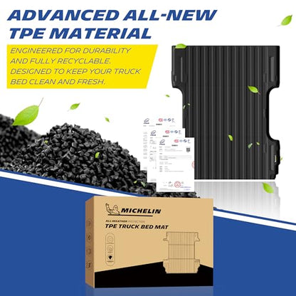 MICHELIN Truck Bed Mat for 2007-2018 Chevy Silverado & GMC Sierra 1500/2007-2019 2500 HD / 2011-2019 3500 HD 6.6 FT / 78.9" (2007 New Body Only), All-Weather Bed Liner, Durable TPE Bedliner, Non-Slip - size: 2) Silverado/Sierra 2500/3500 | 07-19 | 6.6 FT