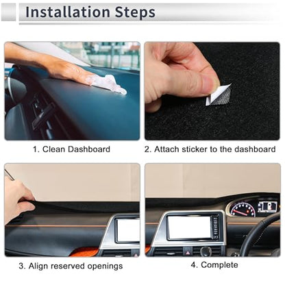 Dashboard Cover Anti-Slip/Anti Dust Dash Cover Mat Carpet for Toyota Corolla 2014-2018 Flannel Beige