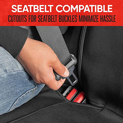 Motor Trend SpillGuard Neoprene Rear Seat Protector - Waterproof Bench Cover for Cars With Gray Stitching, Padding for Kids & Dogs