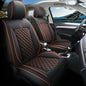 Comfortable Leather Auto Car Seat Covers Front & Rear Seat Protector Fit Sedan SUV 5 Seats Full Set Universal Fit (Black & Orange)