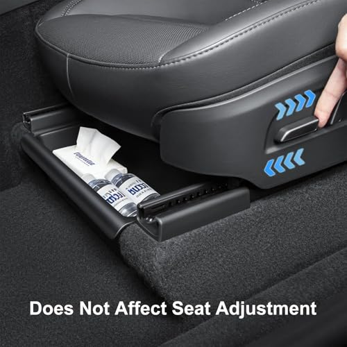 2PCS Under Seat Storage Box for 2025-2026 Tesla Model Y Juniper - Leak-Proof Covered Organizer Set, TPE Material, Quick-Pull Handle, Secure Anti-Slip Installation for Front Seats