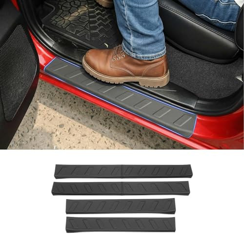 Door Sill Guard Fits for 2016-2023 Toyota Tacoma Door Entry Protector Double/Crew Cab Door Sill Cover Compatible with Tacoma Accessories Anti-Slip Front & Rear 4PCS - size: For Tacoma 2016-2023