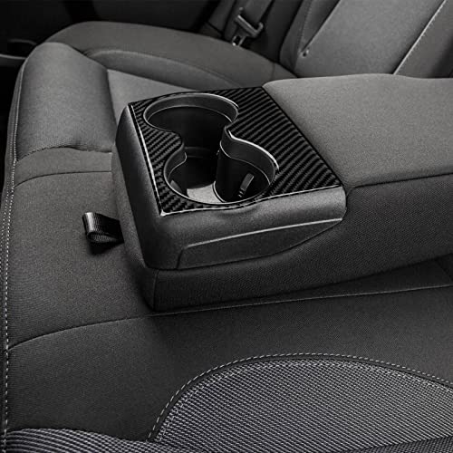 Car Rear Seat Cup Holder Cover Decals for 2011-2023 Dodge Charger/Chrysler 300 Accessories Carbon Fiber Interior Stickers - color: Cup Holder-a
