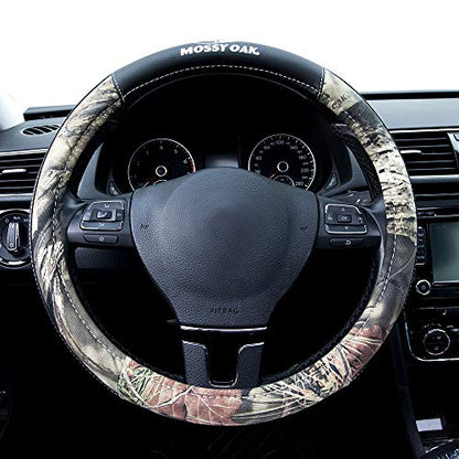 Mossy Oak Camo Steering Wheel Cover, Universal 15 inch - Made with Premium PVC Leather and Cotton Fabric - Official Licensed Product - color: Cotton Steering Wheel Cover