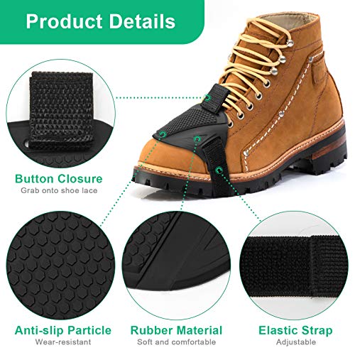 Coitak Motorcycle Motorbike Shift Pad, Motorcycle Shoe Boot Protector Cover, Protective Rubber Gear Shifter Guards (Black)