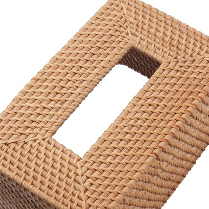 Rattan Tissue Box Cover, Rectangle Wicker Tissue Box Holder, Boho Tissue Box Cover for Living Room, Bathroom, Kitchen, Bedroom, 10.2 x 6.2 x 5.3 inch, Natural - color: Natural, size: Rectangular (5.3"H)