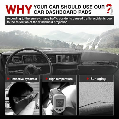 Autorder Dashboard Cover Mat for Olds Oldsmobile Cutlass Calais Accessories Dash Cover Upgrade Flannel Dash Mat Sunshade Glare UV Rays Protector - size: For Olds Oldsmobile Cutlass Calais