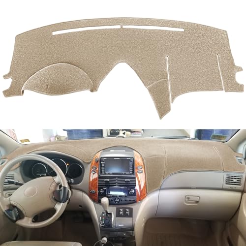 Dash Cover Mat Custom Fit for Toyota Sienna 2004-2010, Dashboard Cover Pad Carpet Protector (04-10 Beige) F99 - color: 04-10 Beige