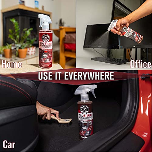 Chemical Guys Total Interior Cleaner & Protectant - Black Cherry, Car Cleaning Spray, Cleans and Protects Leather, Vinyl, Plastic, Rubber, and Glass, Safe for Trucks, SUVs, Jeeps, RVs & More - 16 oz - size: 16 Fl Oz (Pack of 1), style: Black Cherry