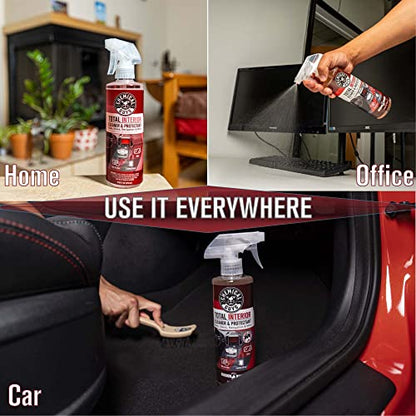 Chemical Guys Total Interior Cleaner & Protectant - Black Cherry, Car Cleaning Spray, Cleans and Protects Leather, Vinyl, Plastic, Rubber, and Glass, Safe for Trucks, SUVs, Jeeps, RVs & More - 16 oz - size: 16 Fl Oz (Pack of 1), style: Black Cherry