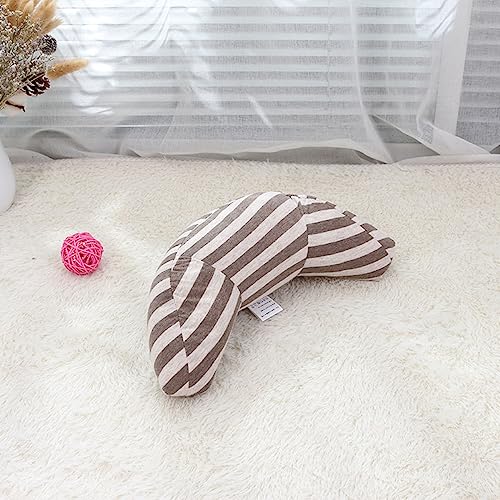 Kids Car Seat Travel Neck Pillow Soft Neck Support Cushion Car Seat Belt Cover Cushion Pillow Car Seatbelt Shoulder Pad Head Neck Support Pillow Seat Strap Pillow for Car Airplane Pushchair Travel - color: Coffee Strips