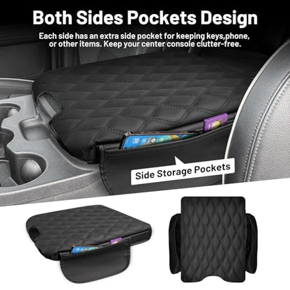 Autorder Center Console Cover for 2013-2018 Ram 1500&2013-2024 Dodge Ram 2500/3500/1500 Classic Model Accessories Armrest Cover Storage Bag Anti-Scratch Middle Console Pad Leather(Jump Seat Only) - size: 2013-2018 Dodge Ram 1500