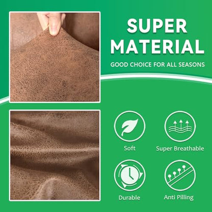 molasofa Leather Like RV Dinette Cushion Covers, RV Booth Seat Cover Stretchable Camper Cushion Couch Covers Washable Slipcovers for RV Camper Car Bench (1 Backrest Cover & 1 Bench Cover, 06Brown) - color: 06brown, size: 1 Bench Cover & 1 Backrest Cover