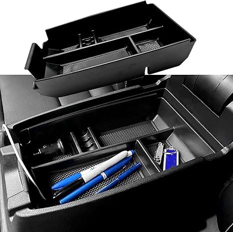 Center Console Organizer Interior Storage Box Fits for Ford Escape 2020 2021 2022 2023 2024 2025 2026 and 2021 2022 2023 2024 2025 2026 Bronco Sport Accessories - color: Black
