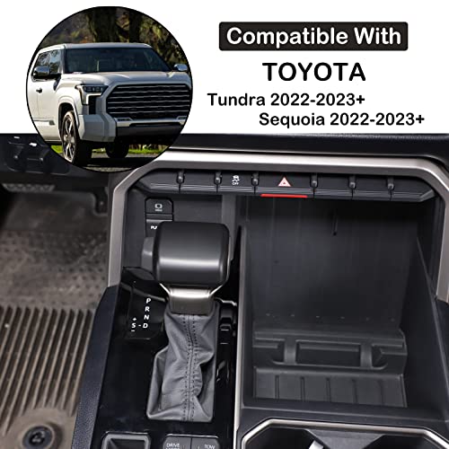 Aunginsy Car Gear Shifter Hand Brake Trim Cover Compatible with Toyota Tundra 2022+, Sequoia 2023+ & Tacoma 2024+, Automatic Center Console Gear Shift Head Knob Scratch Protector Cover ABS Accessories - color: Matte Black(A)