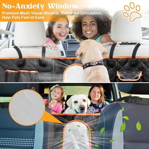 Dog Seat Cover for Tundra/Tacoma/Silverado/Nissan Frontier, 4-in-1 600D Scratchproof Pet Seat Cover Waterproof Dog Hammock Backseat Protection for Trucks (X-Large (60" W x 64" L))