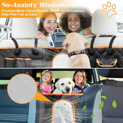 Dog Seat Cover for Tundra/Tacoma/Silverado/Nissan Frontier, 4-in-1 600D Scratchproof Pet Seat Cover Waterproof Dog Hammock Backseat Protection for Trucks (X-Large (60" W x 64" L))