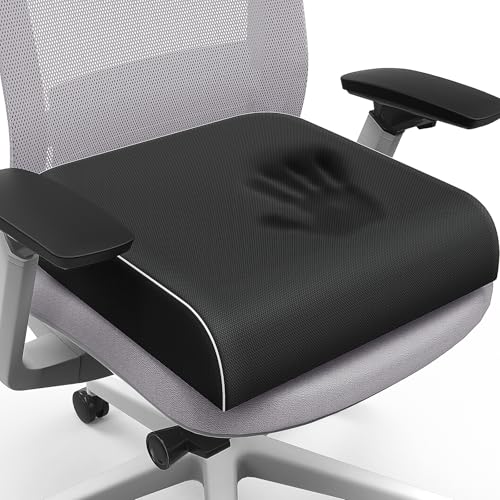 Seat Cushion for Tailbone Pain Relief, Office Chair Cushion, Memory Foam Large Chair Cushion with Non-Slip Cover for Soft Support at Office Chair, Car Seat, Airplane Black/2X-Large - color: Black, size: 2X-Large