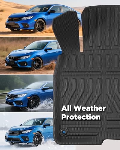 Custom Fit 3 Pcs Floor Mats for Honda Civic 2022-2025 - All-Weather Rubber Mats & Liners, Heavy Duty Car Interior Protection for Civic, Weather-Resistant & Easy to Clean - size: for Honda Civic 3 PCS Floor Mats 2022-2026