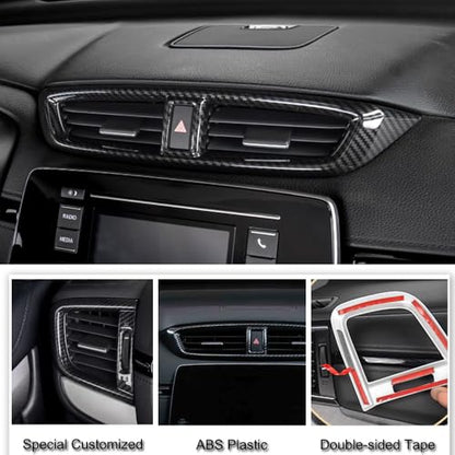 XITER 3pcs Central Front Side Air Condition Vent Outlet Trims for Honda CRV 2017 2018 2019 2020 2021 2022,Carbon Fiber - color: Carbon Fiber, size: 3PCS Air Vent Cover