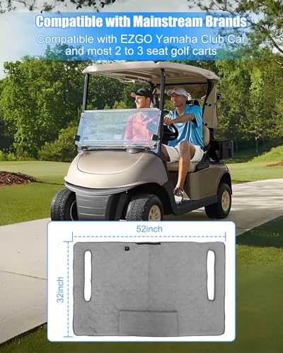 Heated Golf Cart Seat Cover, Golf Cart Seat Towel Blanket Compatible with EZGO Yamaha Club Car and Most 2 to 3 Seats, Non-Slip Winter Warmth and Summer Heat Insulation, 52×32 Inch