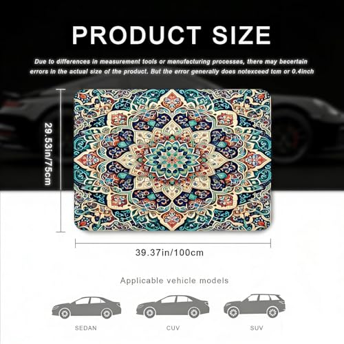 Car Trunk Mat - Universal Size 29" x 39", Bohemian Style Cargo Liner, Car Accessory for SUVs/Sedan/Wagons, Durable Protective Mat, Trunk Liner for Families/Travel Enthusiasts - style: Bohemian style-8